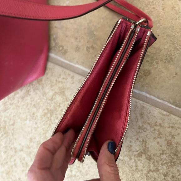 Coach tote with matching wallet, rose and beige, EUC - Picture 5 of 6